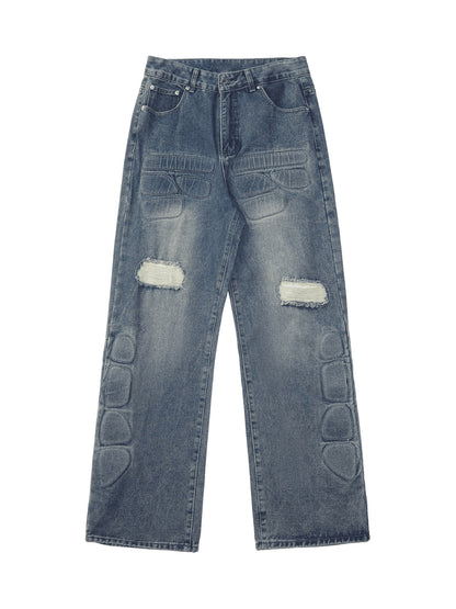 Thesupermade High Street verwaschene zerrissene Jeans – 2223