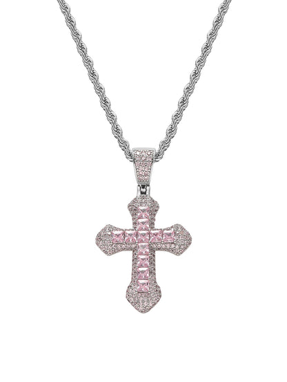 Thesupermade Corss Full Diamond Necklace-1514
