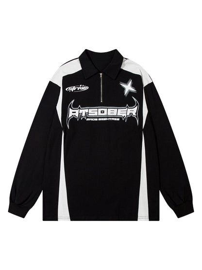 Thesupermade High Street Racing Langarm-Poloshirt – 1980 
