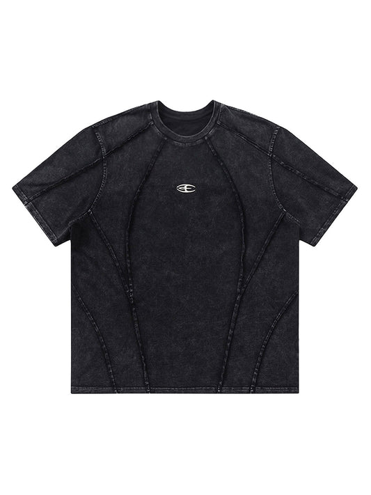 Thesupermade – T-Shirt mit geschlitzten Kanten und kurzen Ärmeln – 2159 