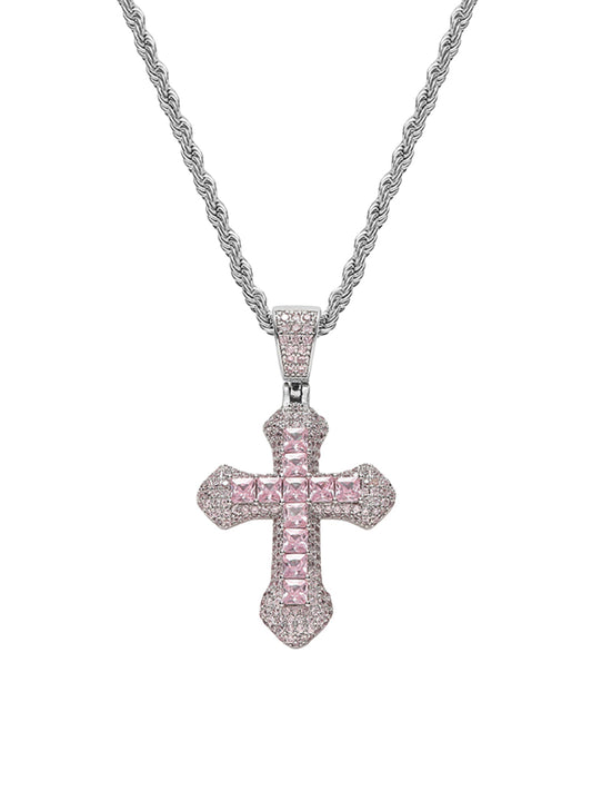 Thesupermade Halskette mit Diamanten im Corss-Design - 1514 
