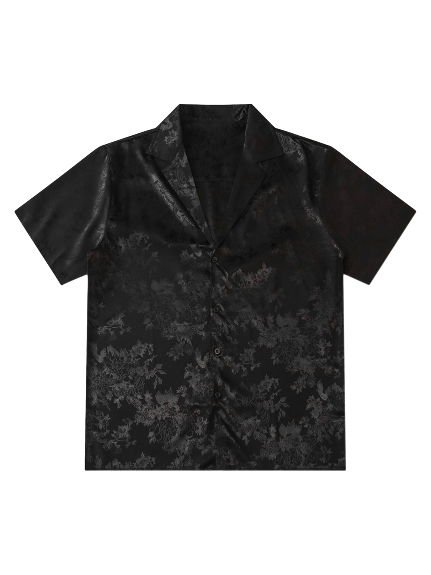 Thesupermade Blätter Muster Schwarze Vintage Shirts 