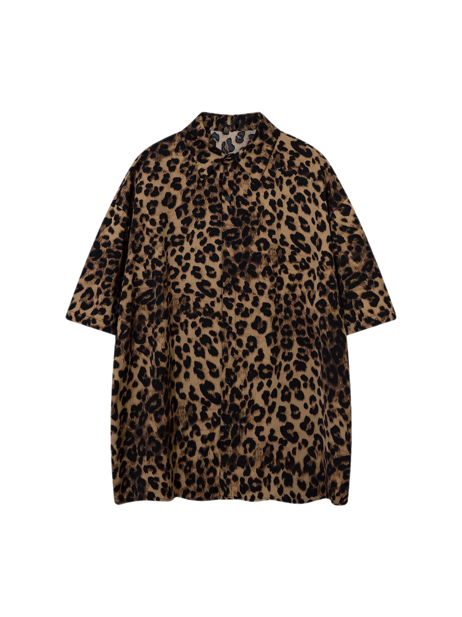 Vintage-Hemd mit Knopfleiste und Wild-Leoparden-Print – 2017 