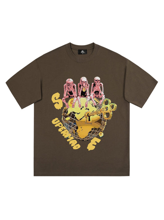 Thesupermade – T-Shirt mit Retro-Totenkopf-Aufdruck 