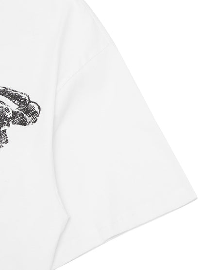 Thesupermade Pencil Detail Skull Street Rap T-shirt