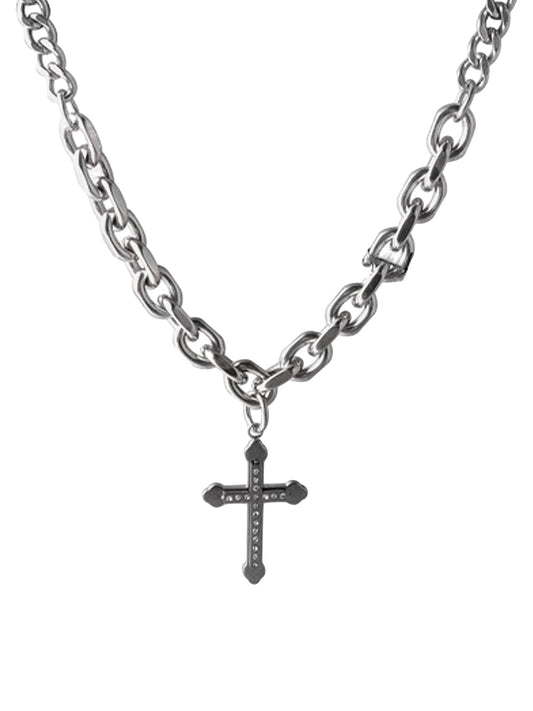 Thesupermade Schwarzes Kreuz Halskette -1131