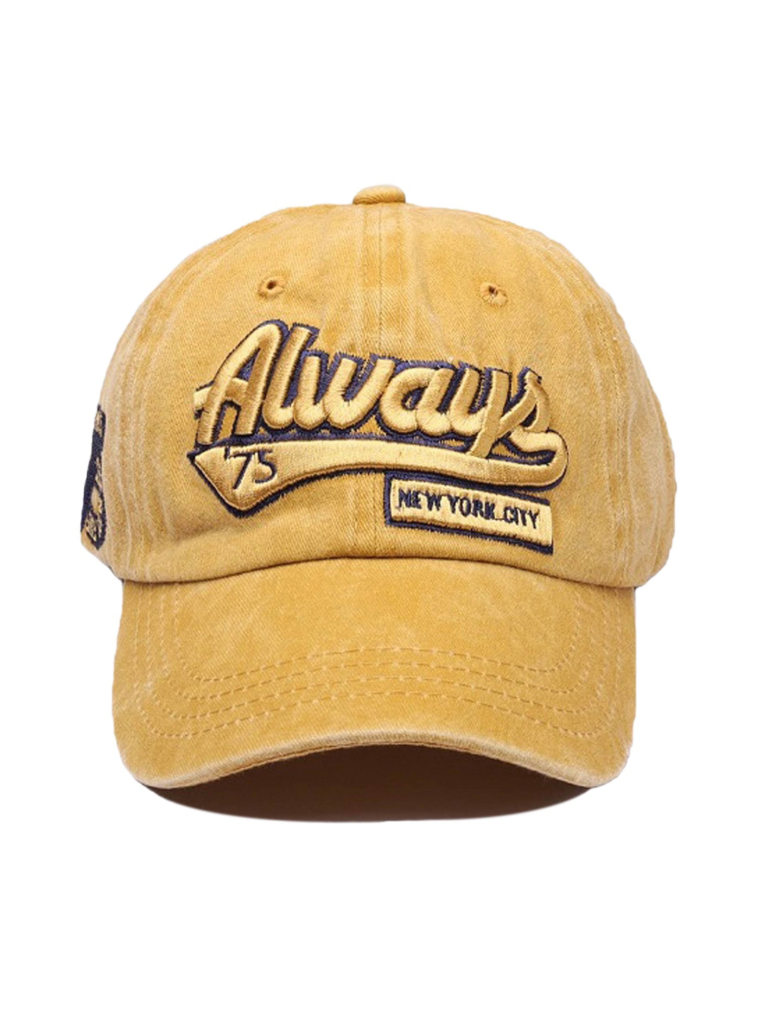 Thesupermade – Baseballkappe aus gewaschenem Denim mit Stickerei im Vintage-Stil 