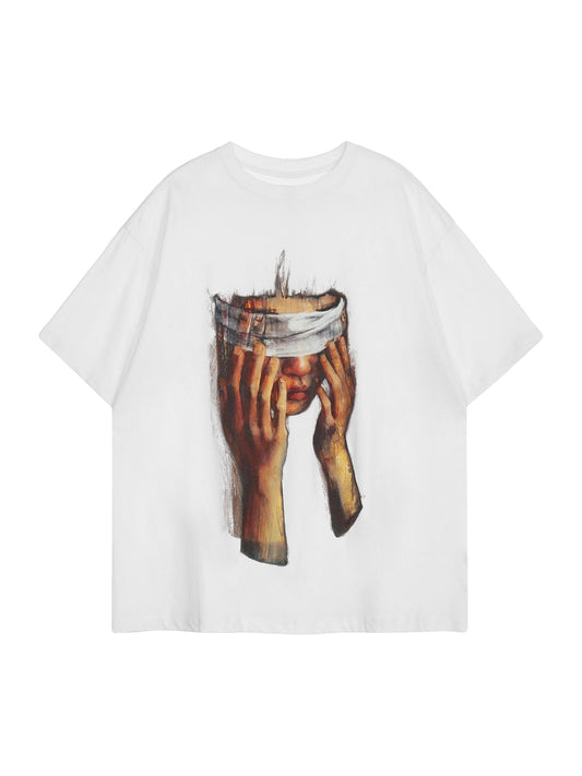 Thesupermade – T-Shirt mit Rundhalsausschnitt und lockerem Aufdruck „American Tide“ – 1640 