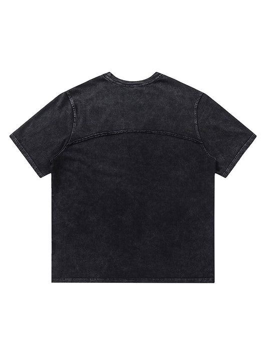 Thesupermade – T-Shirt mit geschlitzten Kanten und kurzen Ärmeln – 2159 