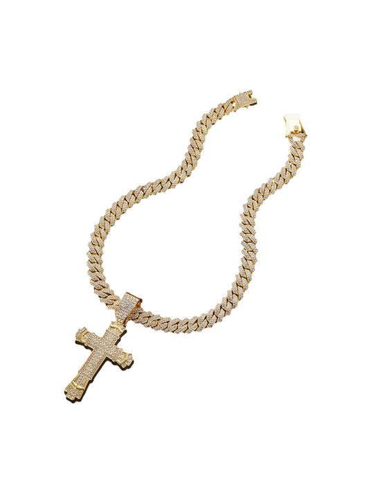 Thesupermade Diamant-Kreuz-Halskette - 1970 