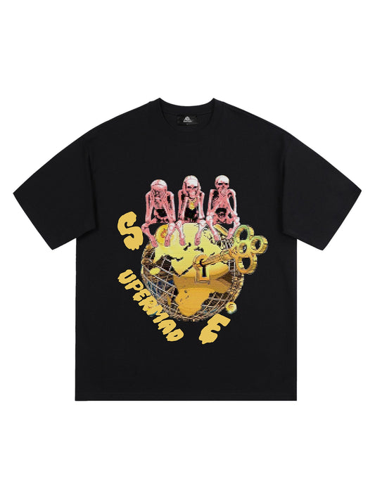 Thesupermade – T-Shirt mit Retro-Totenkopf-Aufdruck 