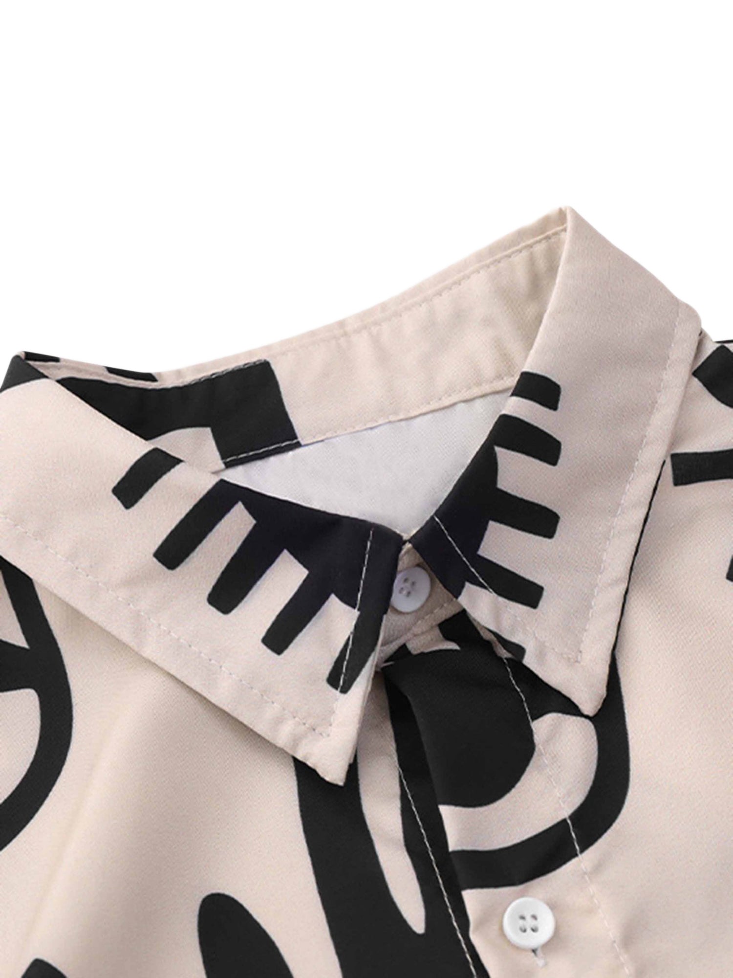 Thesupermade – Kurzärmliges Vintage-Hemd mit durchgehendem Print und Revers 
