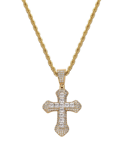 Thesupermade Corss Full Diamond Necklace-1514