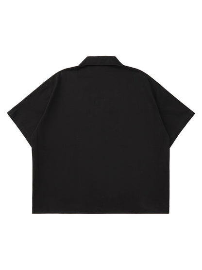 Thesupermade American Retro Letter Embroidered Shirt