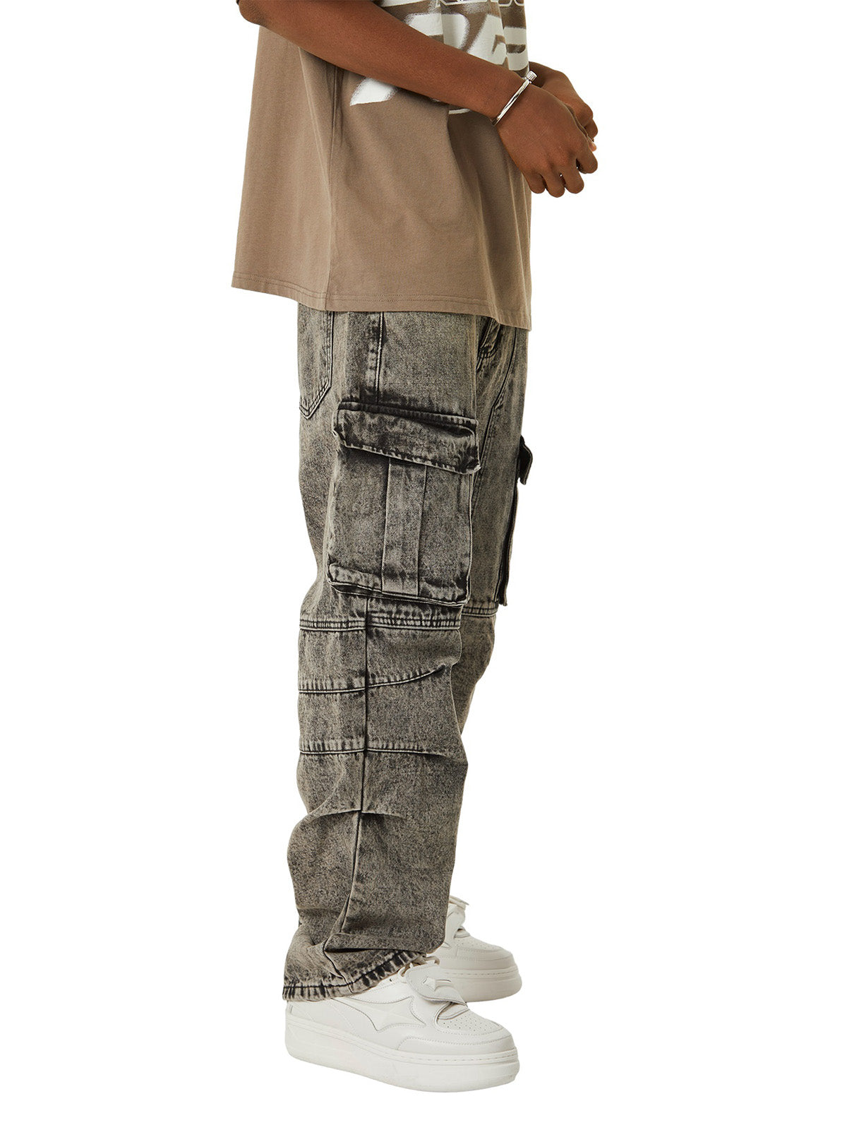 Thesupermade American Street Style Washed Distressed Work Jeans - 2354