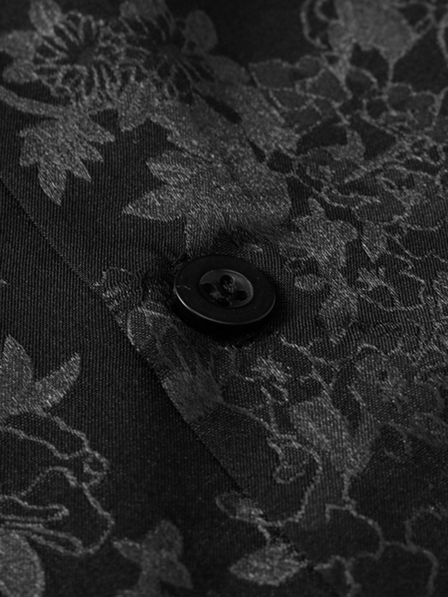 Thesupermade Blätter Muster Schwarze Vintage Shirts 