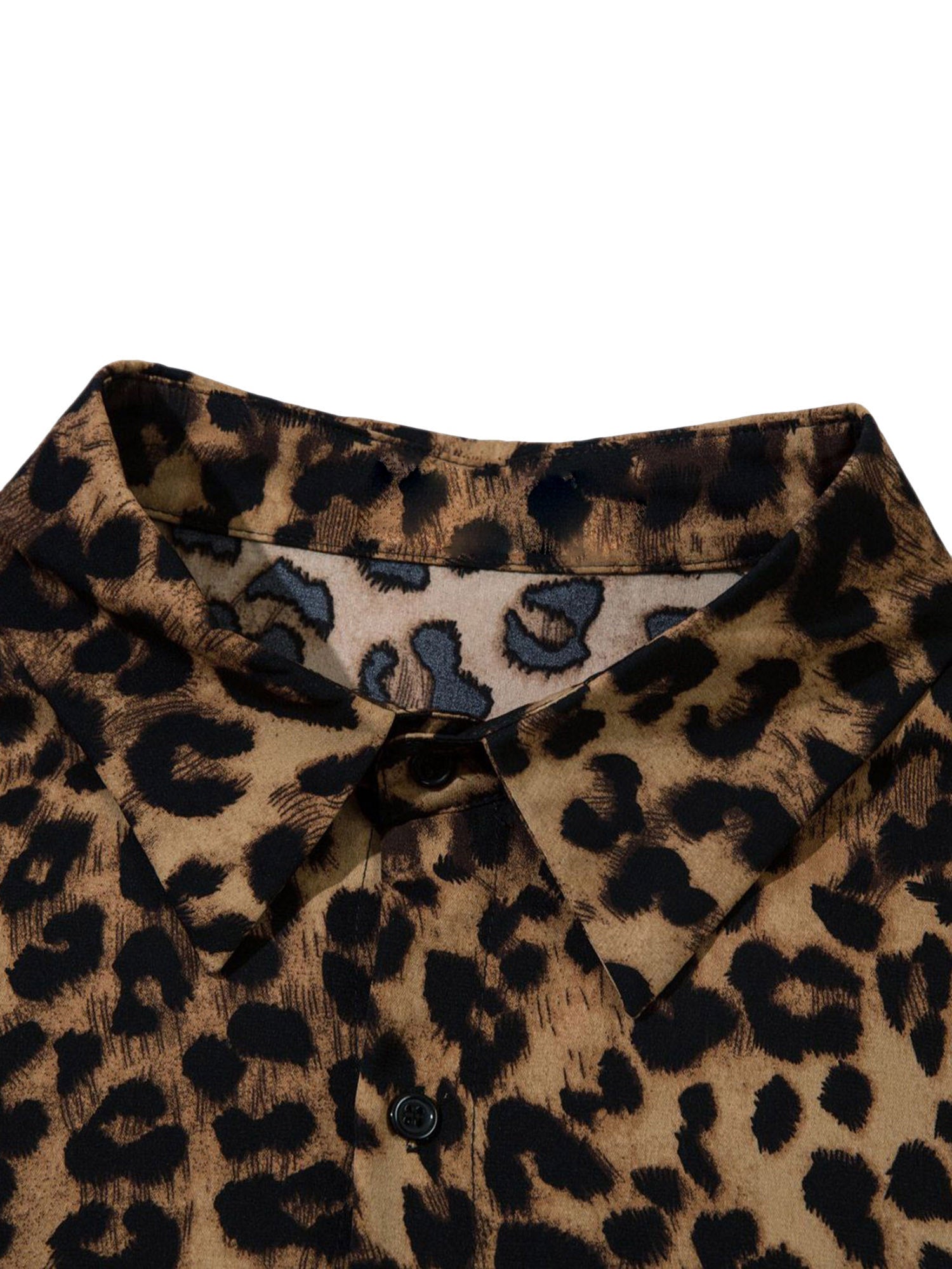 Vintage-Hemd mit Knopfleiste und Wild-Leoparden-Print – 2017 