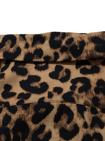 Vintage-Hemd mit Knopfleiste und Wild-Leoparden-Print – 2017 