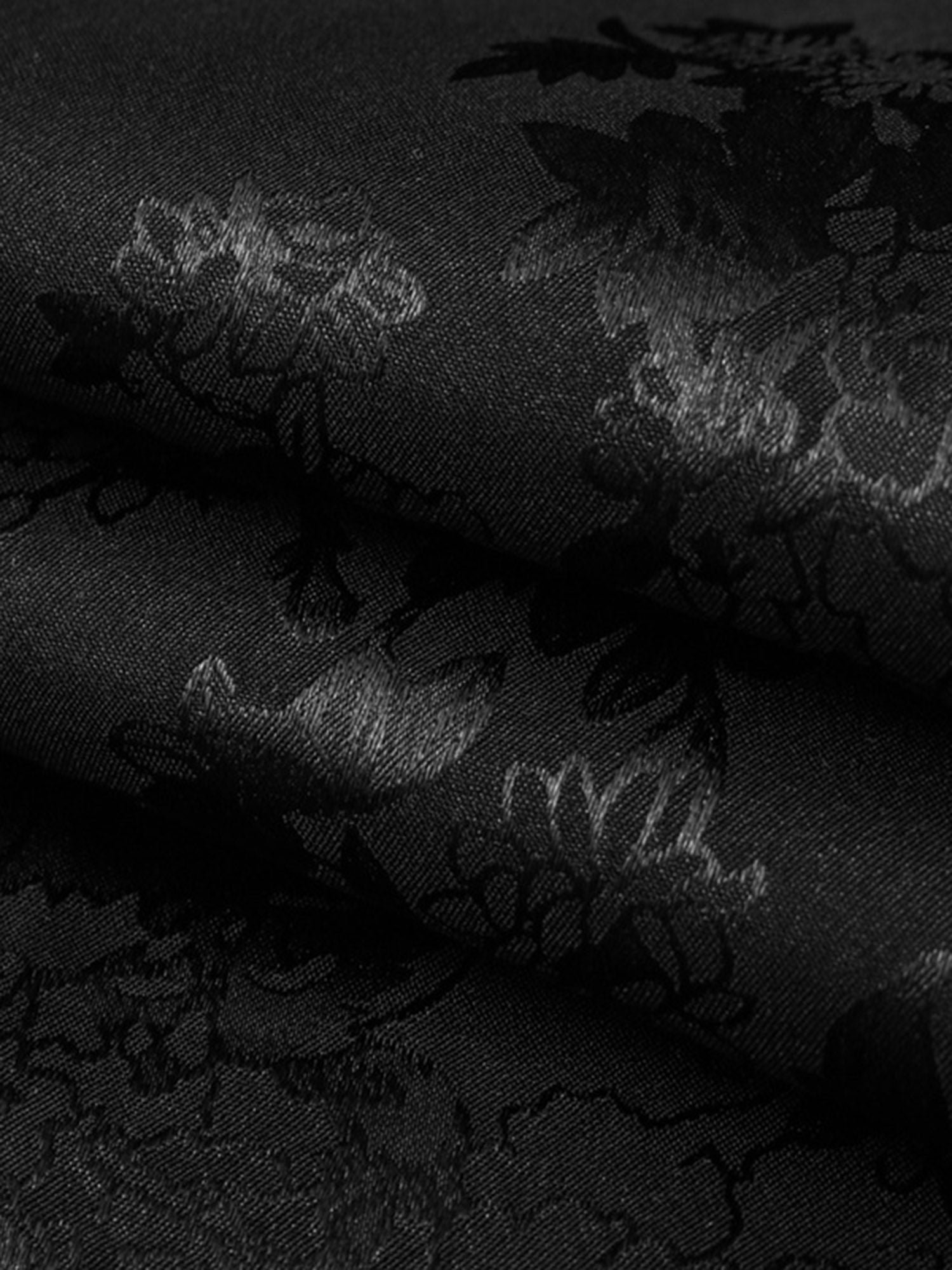Thesupermade Blätter Muster Schwarze Vintage Shirts 