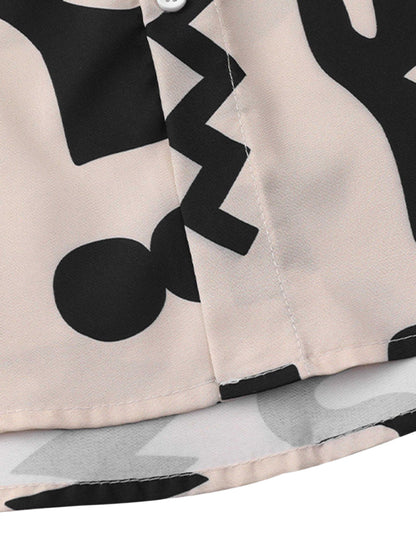 Thesupermade – Kurzärmliges Vintage-Hemd mit durchgehendem Print und Revers 
