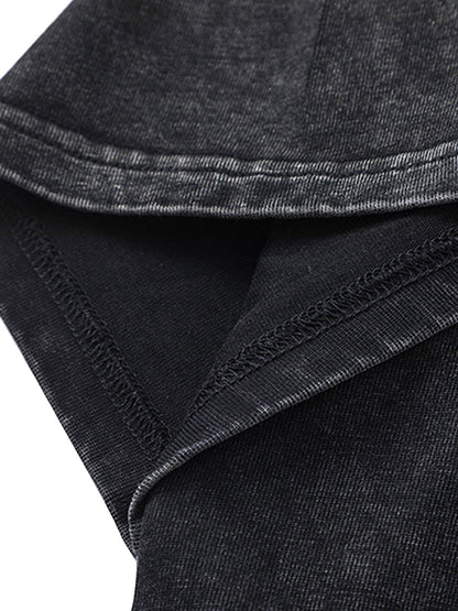 Thesupermade Split Raw Edge Short Sleeve T-shirt - 2159