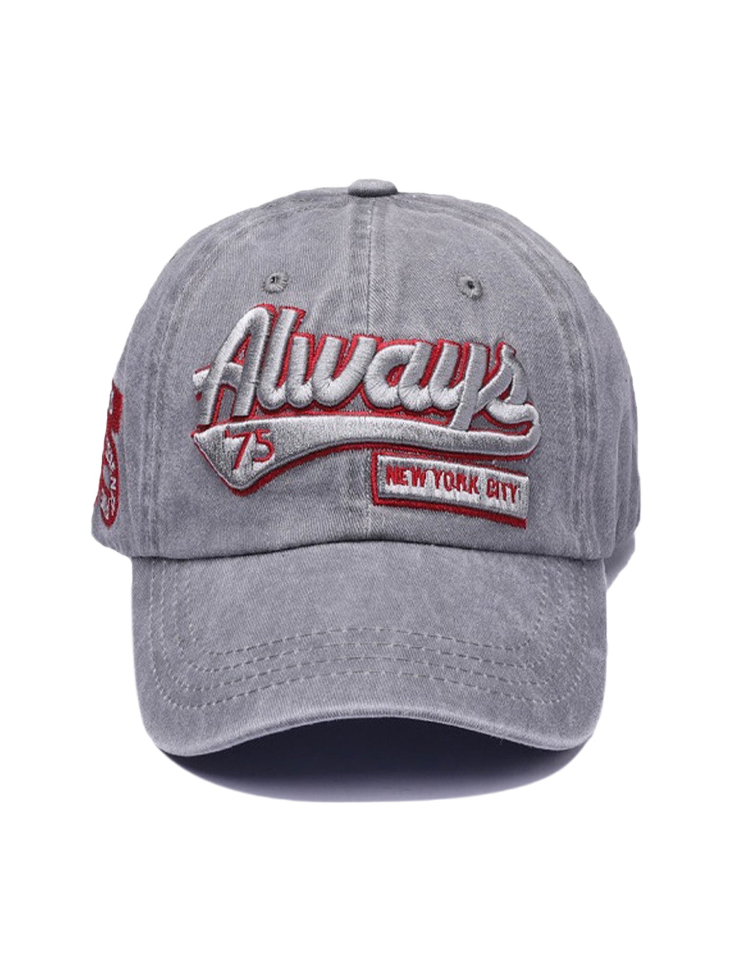 Thesupermade – Baseballkappe aus gewaschenem Denim mit Stickerei im Vintage-Stil 