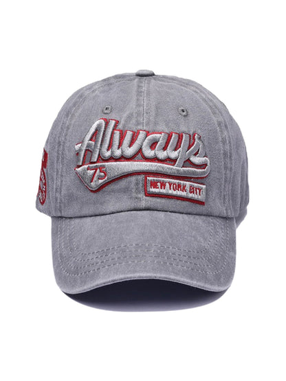 Thesupermade – Baseballkappe aus gewaschenem Denim mit Stickerei im Vintage-Stil 