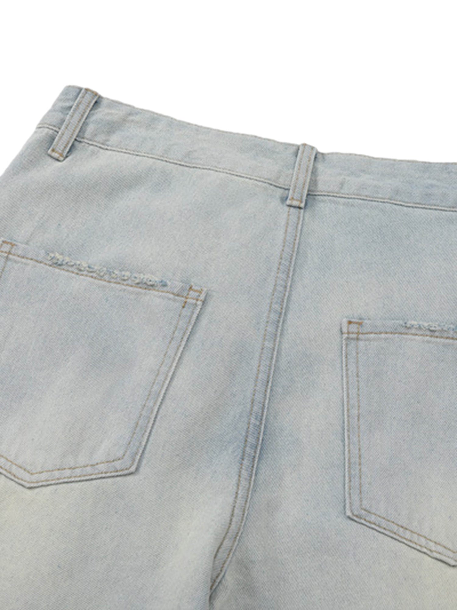 Thesupermade Vintage Washed Multi-pocket Work Jeans