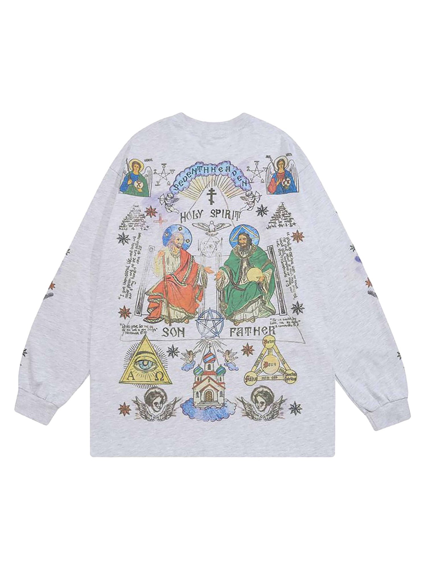 Thesupermade Langarm-T-Shirt mit amerikanischem High-Street-Graffiti 