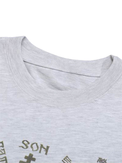 Thesupermade Langarm-T-Shirt mit amerikanischem High-Street-Graffiti 
