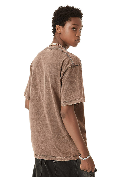 Thesupermade – T-Shirt „Portrait“ im verwaschenen Distressed-Look für Street-Rap 