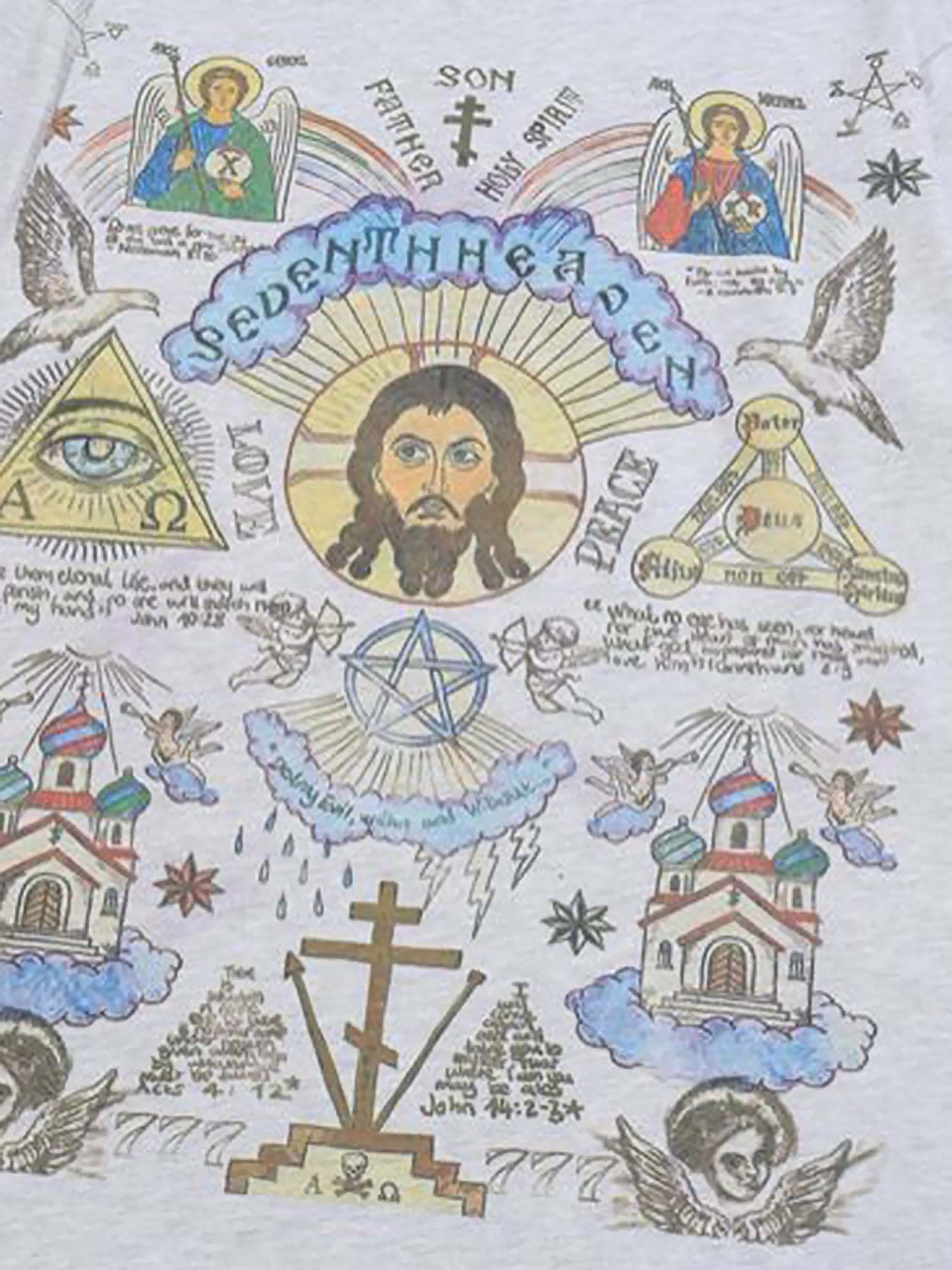 Thesupermade Langarm-T-Shirt mit amerikanischem High-Street-Graffiti 