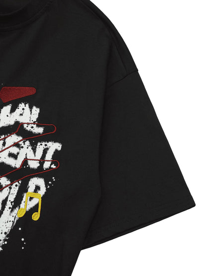 Thesupermade High Street Embroidered Letters Creative Printed T-shirt