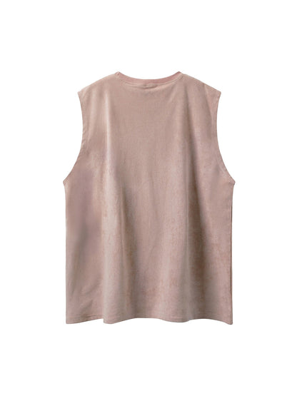 Thesupermade Printed Crew Neck Casual Vest