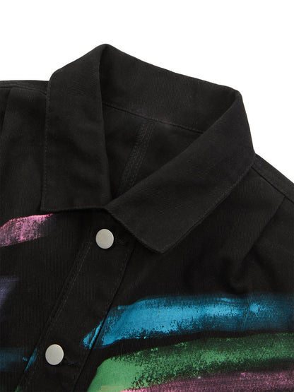 Thesupermade Hip-Hop-Jeansjacke mit handbemalten Graffitis – 2010 