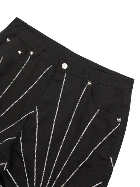 Thesupermade Heavy Spider Web Embroidered Topstitch Jeans
