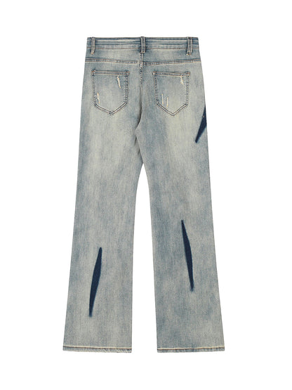 Thesupermade – Hip-Hop-Jeans mit verwaschener Vintage-Split-Struktur 