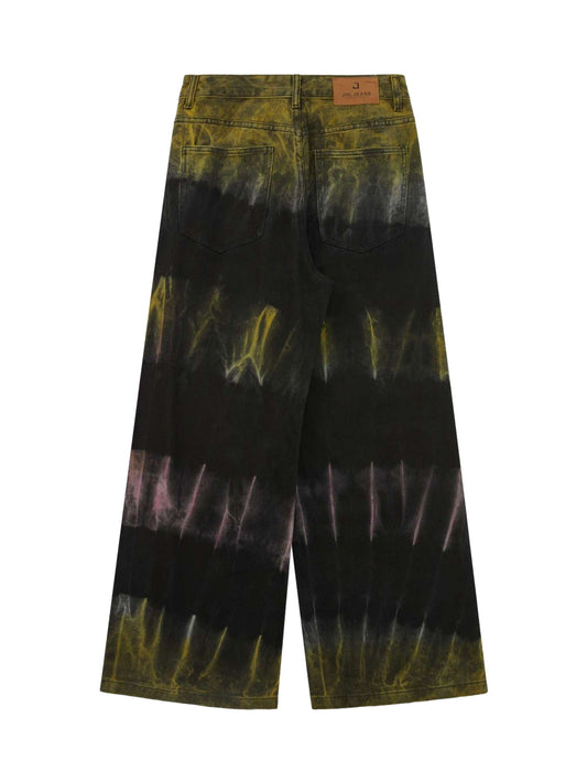 Thesupermade – Gerade Jeans mit Batikmuster und Graffiti-Fun-Motiv von Thesupermade 