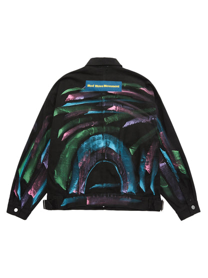 Thesupermade Hip-Hop-Jeansjacke mit handbemalten Graffitis – 2010 