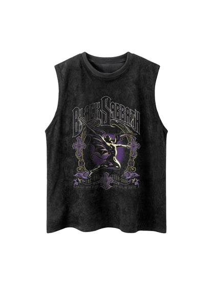 Thesupermade Printed Crew Neck Casual Vest