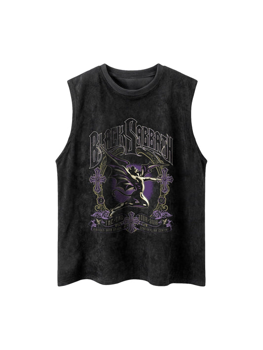 Thesupermade Printed Crew Neck Casual Vest
