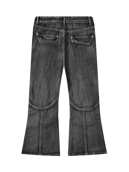 Schlagjeans im Wasteland-Stil mit verwaschener Used-Optik und Falten 