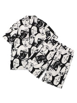 Sommer-Shorts-Set mit Multiface-Print