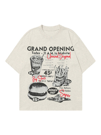 Retro Hip-hop Black And White Sticker T-shirt