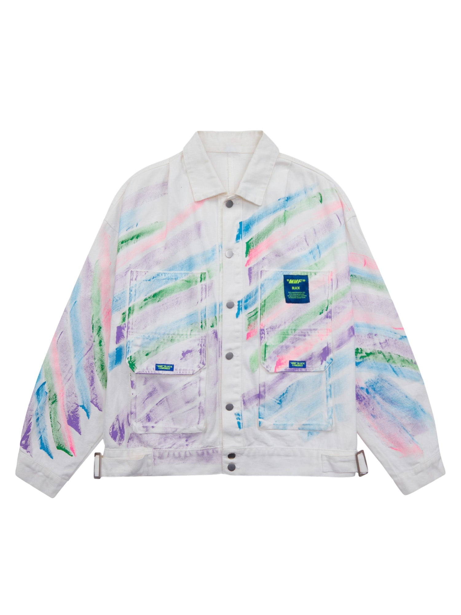 Thesupermade Hip-Hop-Jeansjacke mit handbemalten Graffitis – 2010 