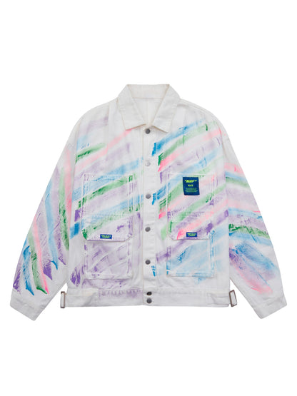 Thesupermade Hip-Hop-Jeansjacke mit handbemalten Graffitis – 2010 