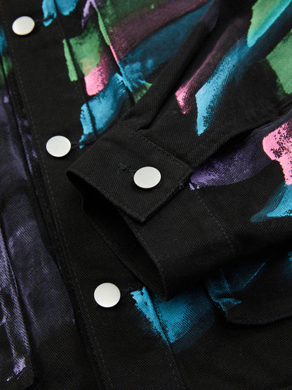 Thesupermade Hip-Hop-Jeansjacke mit handbemalten Graffitis – 2010 
