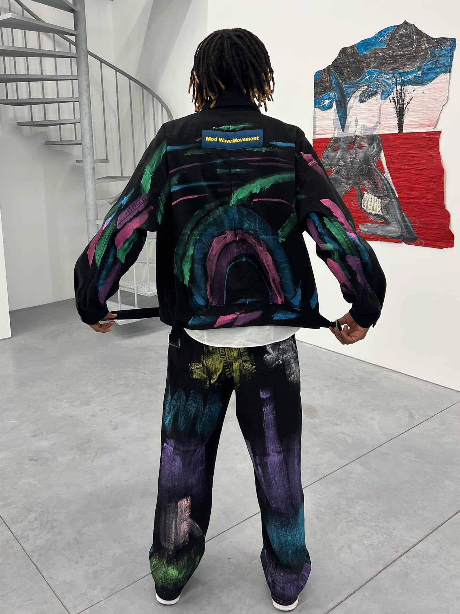 Thesupermade Hip-Hop-Jeansjacke mit handbemalten Graffitis – 2010 