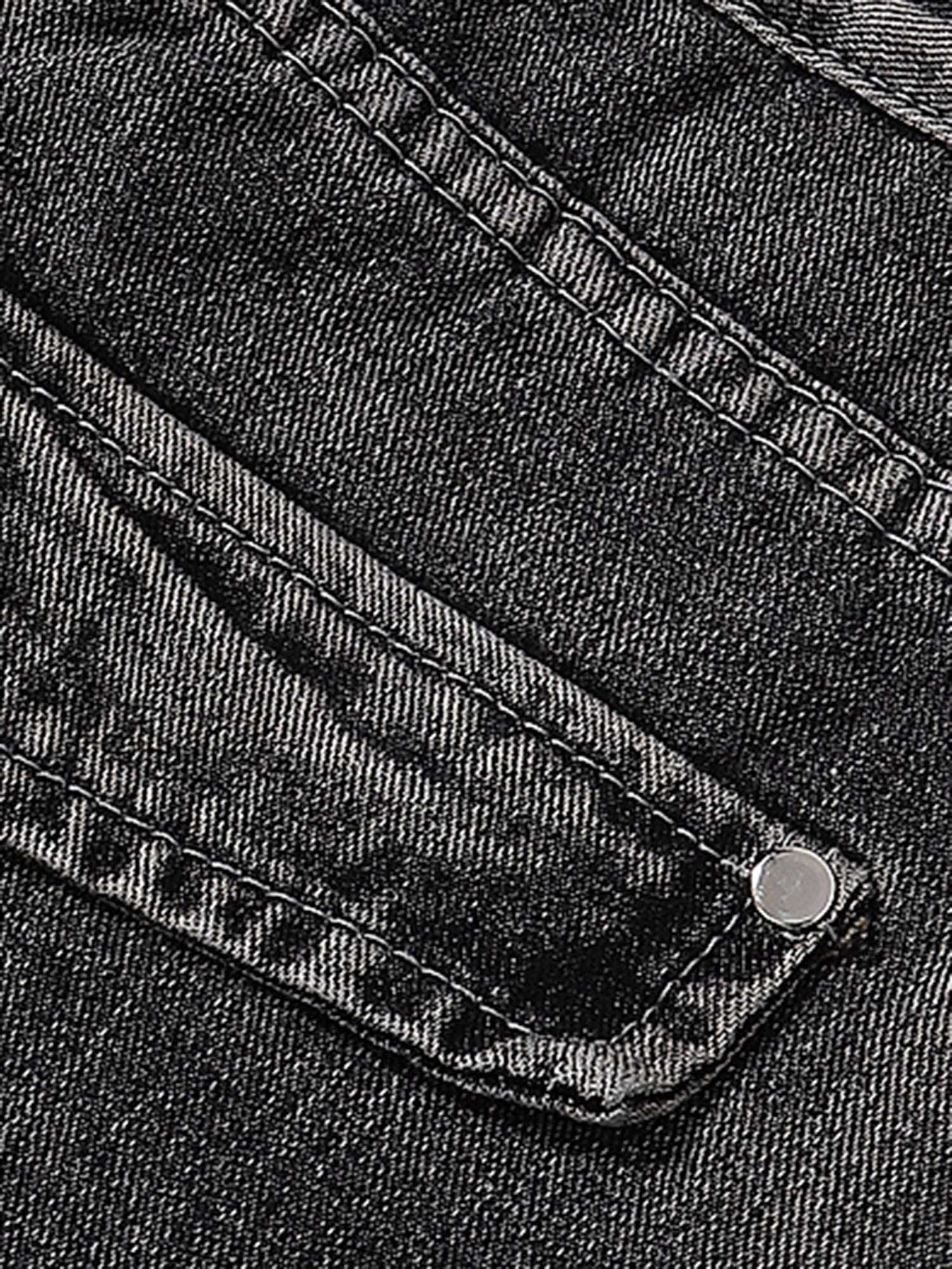 Schlagjeans im Wasteland-Stil mit verwaschener Used-Optik und Falten 