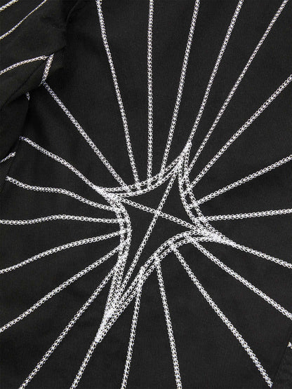 Thesupermade Heavy Spider Web Embroidered Topstitch Jeans
